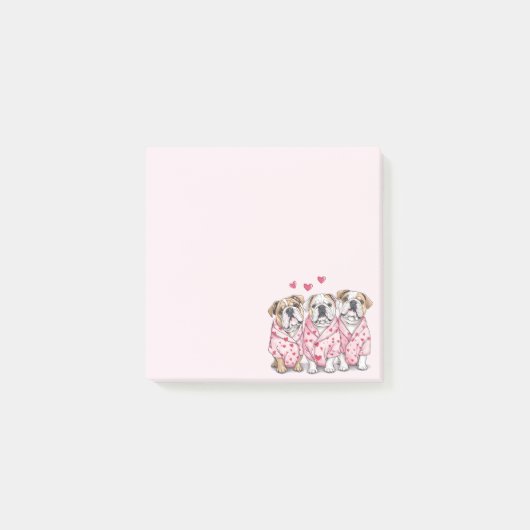 Post-it® Saint-Valentin Bouledogue Anglais (Devant)