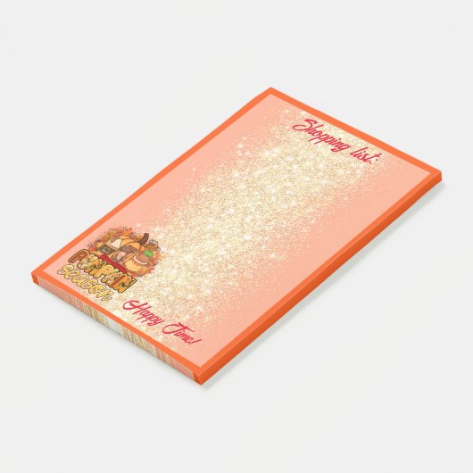 Post-it® Saison citrouille Personnaliser d'automne Texte et (Incliné)