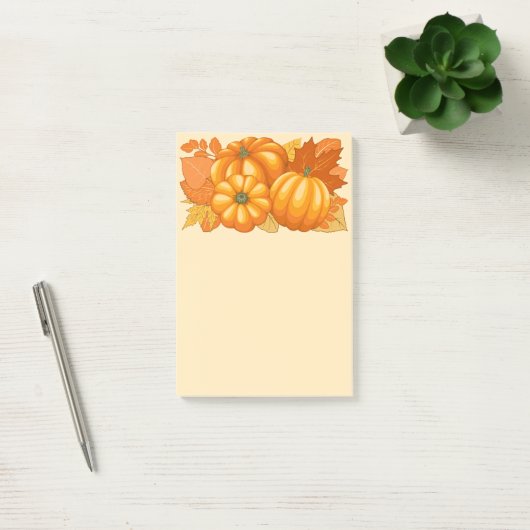 Post-it® Saison d'automne Halloween Citrouille Motif (Bureau)