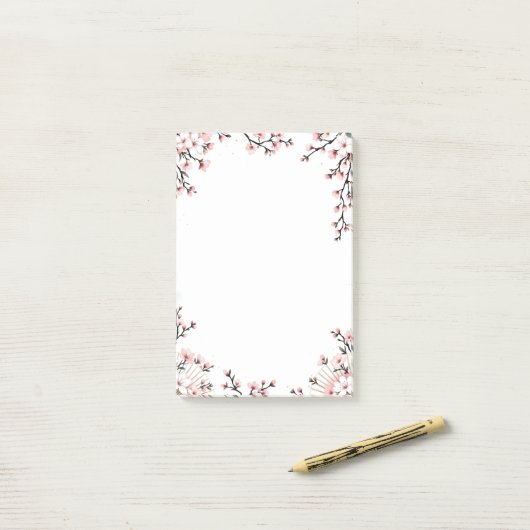 Post-it® Sakura Blossoms and Fans (Sur un bureau)