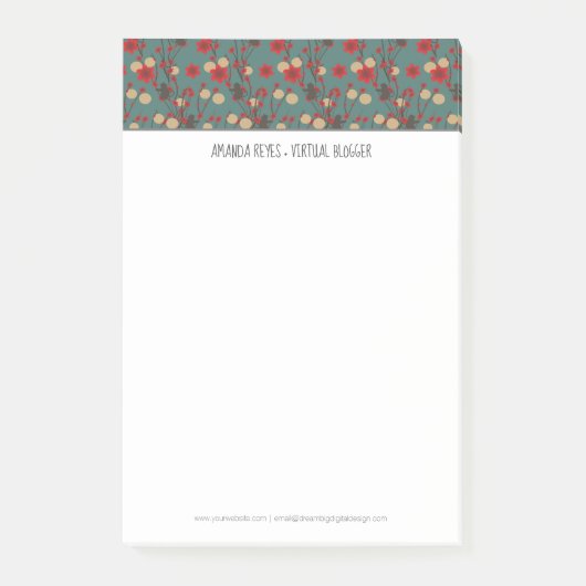 Post-it® Sakura Cherry Tree et Singe asiatique moderne (Devant)