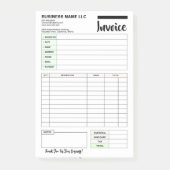 Post-it® Sales Invoice Receipts, Small Business Payment Pad (Devant)