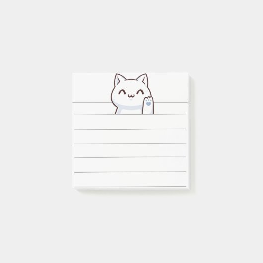 Post-it® Salut chat mignon simple (Devant)