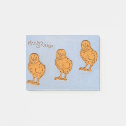 Post-it® Salutations de Pâques Chicks Bleu (Devant)