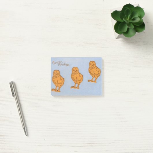 Post-it® Salutations de Pâques Chicks Bleu (Bureau)