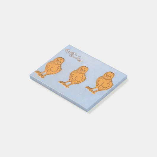 Post-it® Salutations de Pâques Chicks Bleu (Incliné)