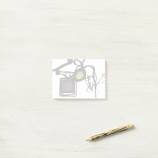 Post-it® Salutations de Philydion : Abstrait noir & blanc (Sur un bureau)