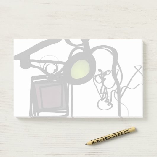 Post-it® Salutations de Philydion : Abstrait noir & blanc (Sur un bureau)