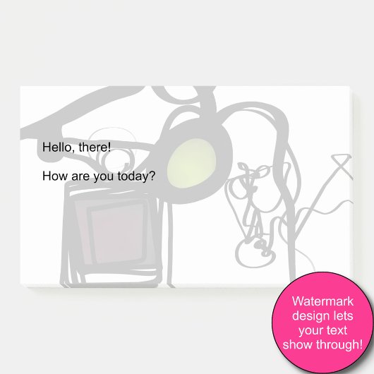 Post-it® Salutations de Philydion : Abstrait noir & blanc