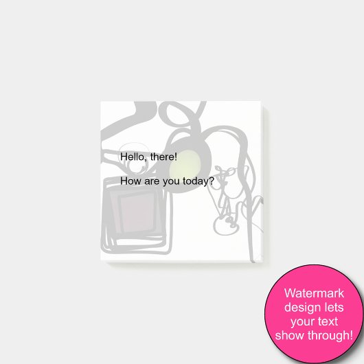 Post-it® Salutations de Philydion : Abstrait noir & blanc