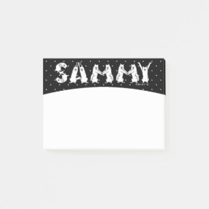 Post-it® Sammy épelée dans des lettres de Chien Samoyé