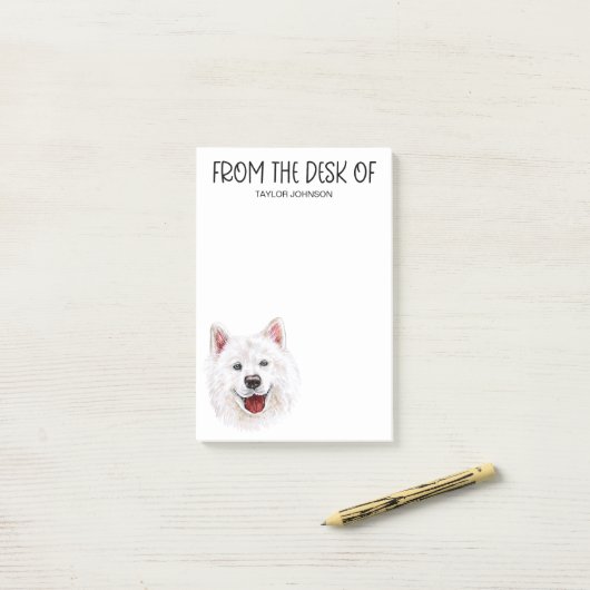 Post-it® Samoyed Lover Post-it Notes (Sur un bureau)