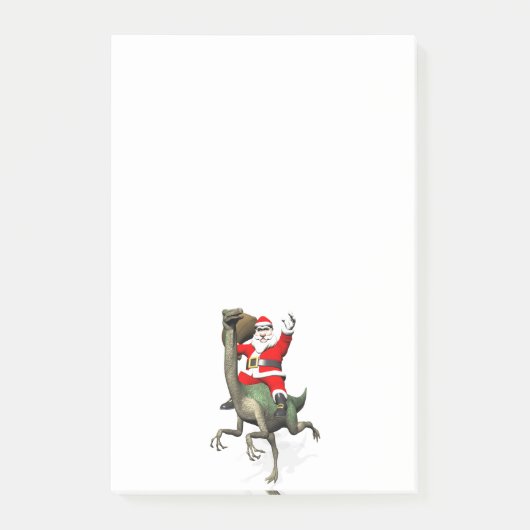 Post-it® Santa Claus Circulant Sur Gallimimus (Devant)