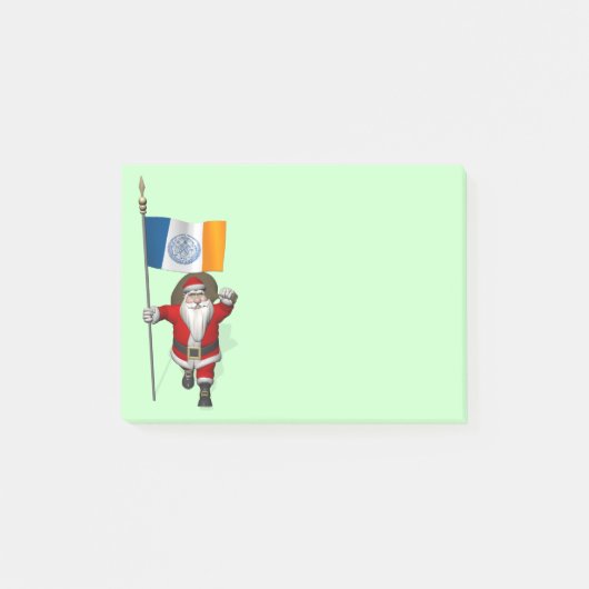 Post-it® Santa Claus With Ensign Of New York (Devant)