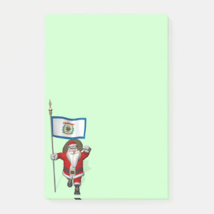 Post-it® Santa Claus With Ensign Of West Virginia