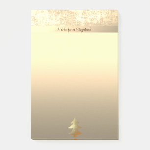 Post-it® Sapin de Noël élégant en or - Personnalisé