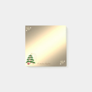 Post-it® Sapin de Noël, Flocons de Neige Dorés-Personnalisé