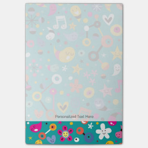 Post-it® sarcelle d'hiver de motif de bande dessinée