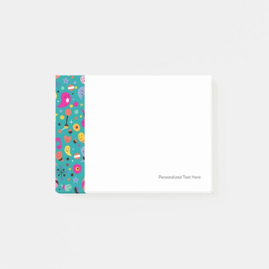 Post-it® sarcelle d'hiver de motif de bande dessinée (Devant)