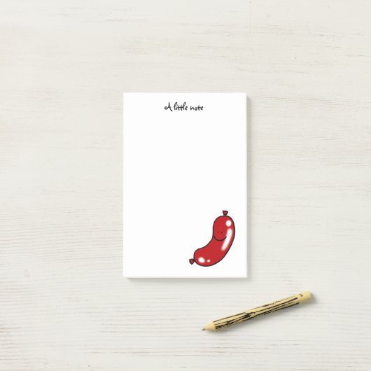 Post-it® Saucisse mignonne (Sur un bureau)