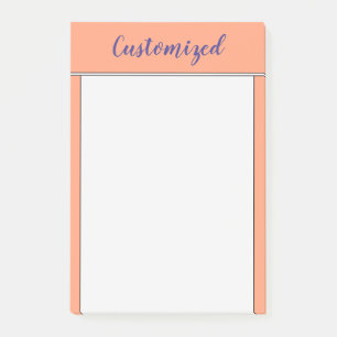 Post-it® Saumon clair Arrière - plan & Ardoise foncée bleu 