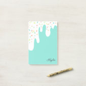 Post-it® Saupoudrage de glaçage blanc bleu d'oeuf de Robin  (Sur un bureau)