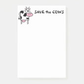 Post-it® Sauvez les mignons droits des animaux des vaches (Devant)