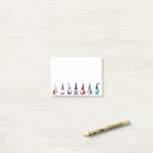 Post-it® Scandi Gnomes Groupe Noël (Sur un bureau)