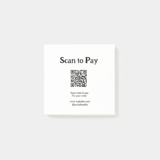 Post-it® Scanner pour payer la commande Code QR Ajouter un (Devant)