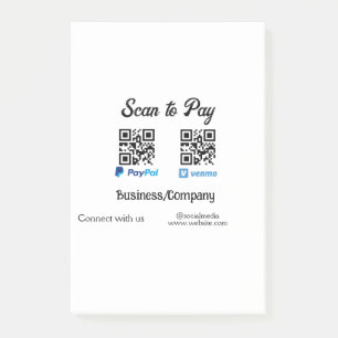 Post-it® Scanner pour payer le code q r paypal venmo ajoute