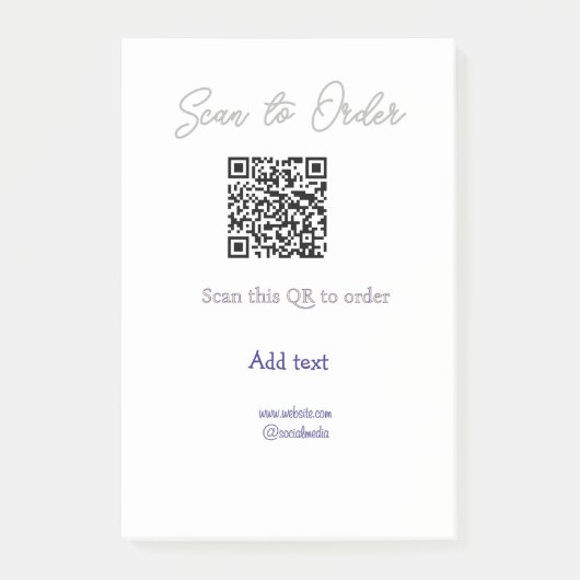 Post-it® Scannez pour commander scannez le code QR ajoutez (Devant)