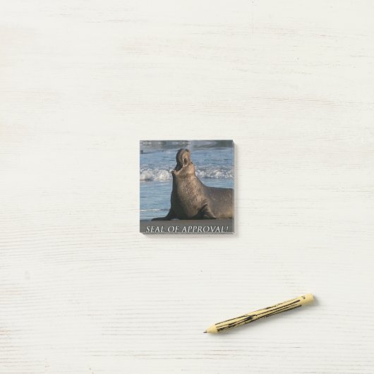 Post-it® Sceau d'éléphant d'approbation Notes post-it (Sur un bureau)