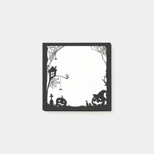 Post-it® Scène d'Halloween noir blanc (Devant)