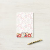 Post-it® Schéma floral de style rétro 4 (Sur un bureau)
