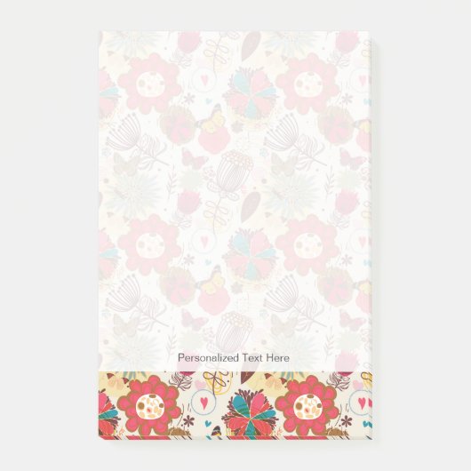Post-it® Schéma floral de style rétro 4 (Devant)