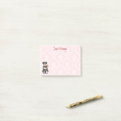 Post-it® Schnauzer de rose de Valentine mini (Sur un bureau)