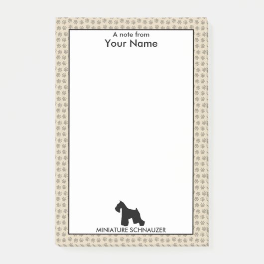 Post-it® Schnauzer miniature de couleur personnalisée et (Devant)