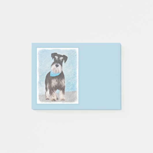 Post-it® Schnauzer (Miniature) Peinture - Chien original mi (Devant)