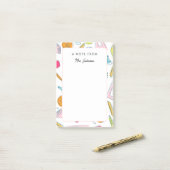 Post-it® School Things Pattern A Note from Teacher Cute (Sur un bureau)