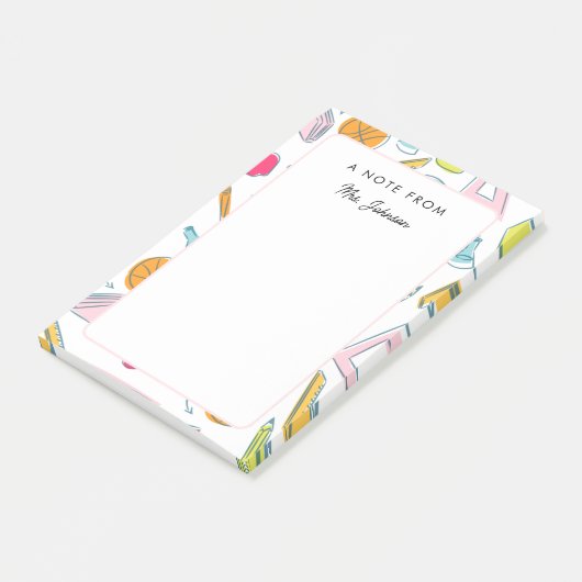 Post-it® School Things Pattern A Note from Teacher Cute (Incliné)