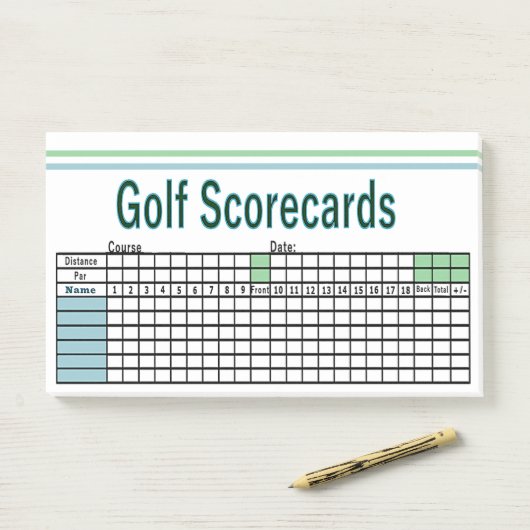 Post-it® Scorecards Golf (Sur un bureau)