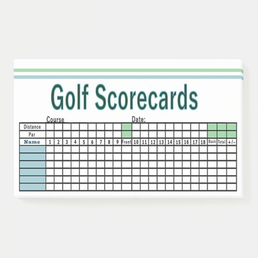 Post-it® Scorecards Golf (Devant)