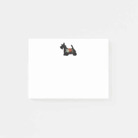Post-it® Scottie Chien race Boho Floral Silhouette (Devant)