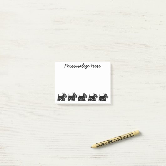 Post-it® Scottie Dogs Notes postit® personnalisées 4 x 3 (Sur un bureau)