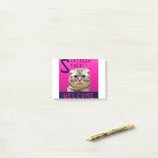 Post-it® Scottish Fold (Sur un bureau)