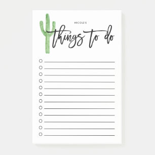 Post-it® Script Cactus Moderne Personnalisé À Faire Liste