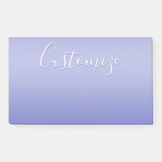 Post-it® Script cursif modifiable | Violet blanc et violet (Devant)