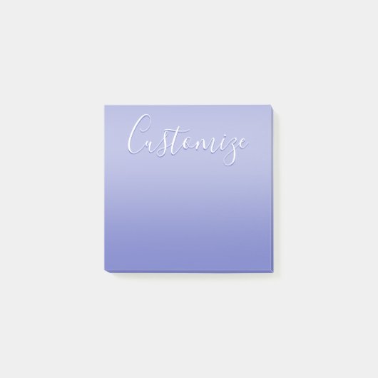 Post-it® Script cursif modifiable | Violet blanc et violet (Devant)