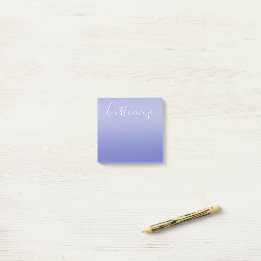 Post-it® Script cursif modifiable | Violet blanc et violet (Sur un bureau)