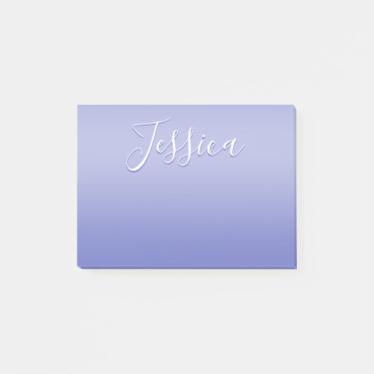 Post-it® Script cursif modifiable | Violet blanc et violet (Devant)
